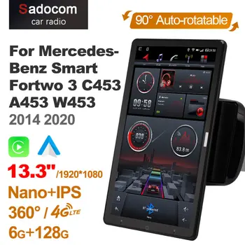 1080P IPS Carplay Android 10.0 6GB 128GB autoraadio Auto Mercedes-Benz Smart Fortwo 3 C453 A453 W453 2014 2020 13.3 1920*1080