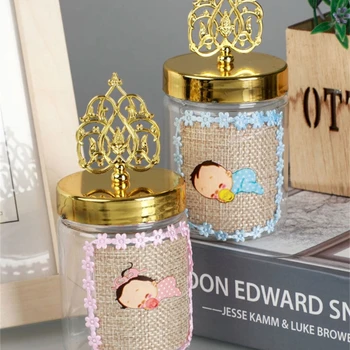 12TK Baby Shower Kasuks Külalistele Selge Jar Candy Box Pulm Suveniirid Aitäh Kinke Baby Shower Kasuks