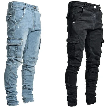 2023 Mood y2k Streetwear Disainer Slim Tahked Värvi Multi Taskud Cargo Püksid Meestele Pantalones Hombre teksad meestele
