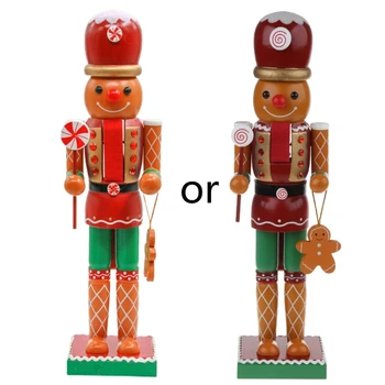 35cm Piparkoogid Mees Pähklipureja Sõdur Kuningas Puidust Figuriin Mänguasi Jõulud Decor