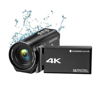 4K Ultra HD 56MP 30FPS Vlogging Black Kaamera Video Videokaamera, Kaamera Veekindel videokaamera Youtube'