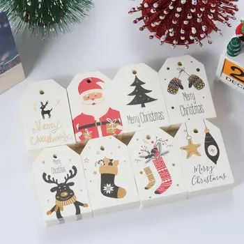 50TK DIY Kraft Sildid Häid Jõule Sildid Kingituste Pakkepaber Riputada Sildid Jõuluvana Paber-Kaardid Xmas Party Tarvikud