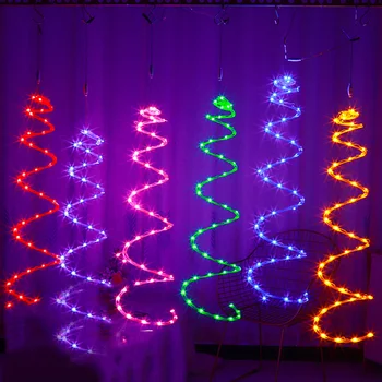 75CM Jõulupuu Spiraal Rotangist Haldjas Kerge Väljas Rotangist Puu Ripub String Kerge Maastiku Jõulupuu Vanik Kerge
