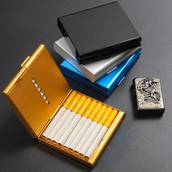Alumiinium Metall portsigar Hoidke 20 Sigaretti Kasti Varruka Tasku Tubaka-Pack Katab Kaardi Omanik Suitsetamine Tarvikud портсигар