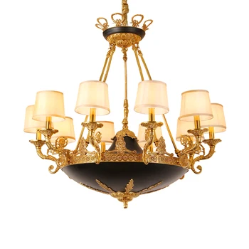 DINGFAN Home Decor Ripats Lamp elutuba Luksuslik Kuld Lühtrid prantsuse Stiilis Täis Messing Lühter