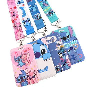 Disney Stitch rippus kaelas kaardi valdajale kaardi Õmblema Cartoon ID-kaardi shell naha puhul bussi-kaardi hoida