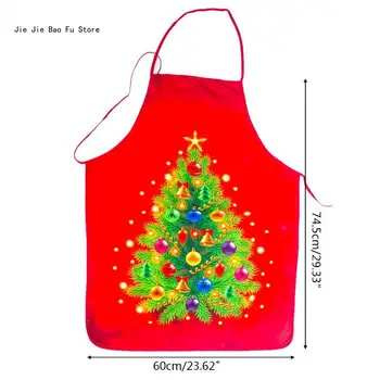 E8BD Merry Christmas Tree Santa Claus Lumememm Hirv Köök Põll Rinnatüki Kodu Cooking