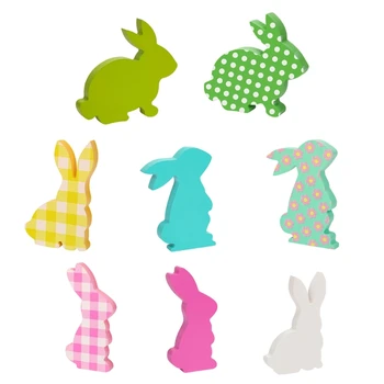 E9LD 6tk Easter Bunny Ornament Küülik Muna Dekoratiivsed Käsitöö Tarvikud Kevadel Siseruumides Väljas Aed Hoovis