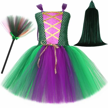Halloween Hocus Pocus Nõid Kostüüm Lastele Karnevali Pidu Tutu Kleit Sanderson Õde Cosplay Printsess Kleit Tüdrukute Riided
