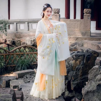 Hanfu Lady Hiina Traditsioonilise Antiik Reformi Han Element Kevadel ja Suvel Talje-kõrge Seelik Set Super Haldjas Mood Naiste Kanda