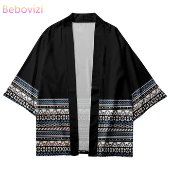Jaapani Streetwear Geomeetria Kimono Jakk Naised Mehed Yukata Harajuku Aafrika Rüü Cosplay Haori Särk Traditsiooniline Riided