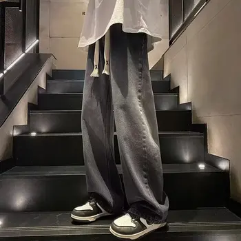 Kalle vintage teksad lahti püksid populaarne logo high street Jaapani mees raha han väljaanne tõmba trossi otse kanister