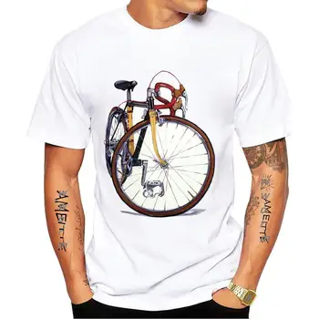 Kaus Lukisan Pengendara Sepeda Kinnitatud Püügivahendid, Musim Panas Baru Atasan Vintage Kaus Anak Kasual Putih untuk Pencinta t-särk meestele