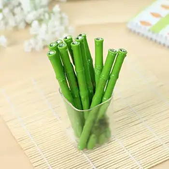 koolitarbed 10tk Hiina stiilis roheline bambus kuju geeli pliiats must geeli pliiats pliiats loominguline
