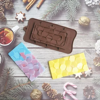 Kuusnurkne šokolaadi silikoon hallituse DIY candy puding magustoit biskviit hallituse kook teenetemärgi köök, küpsetamine, nõud