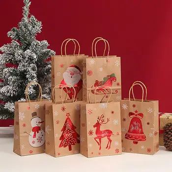 Kõrge Kvaliteediga Jõupaber Jõulud Kingitus Kotid Universaalne Jõulud Paber kingikoti Vastupidav Kommid Cookie Pakendi kott