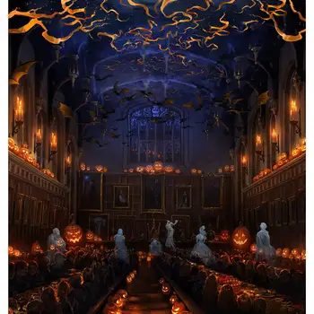 Magic School Lossi Nõid Mõistatus Dinning Hall Taust Lapsed Alkeemia Sünnipäeva, Halloweeni Vaimu Pool Decor Banner Taustaks