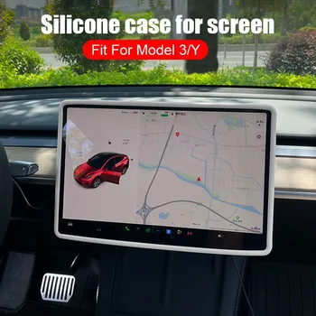 Navigatsioon Ekraan Kaitsja Jaoks Tesla Model 3 Y Silikoon Kaitseraam Serva Kate Keskne Kontroll Auto Interjööri Aksessuaarid