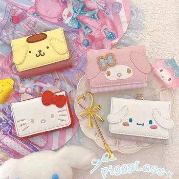 Sanrio Hello Kitty Cinnamoroll Kuromi Minu meloodia Anime Multikas Münt Rahakotti Sünteetilisest Nahast Girly Südame Kaasaskantav Kaardi Omaniku