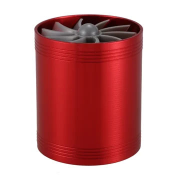 Topelt Turbo Turbiini Laadija Õhu Sisselaske Gaasi Kütuse Saver Fänn Auto (punane)