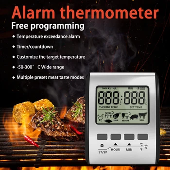 TP401 Digitaalse Liha Termomeeter BBQ Köök Toiduvalmistamis Termomeetri Anduri Sond Taimer Backlight Grill Ahju Termomeeter