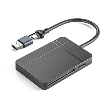 USB3.0 C-Tüüpi 4 in 1 Card Reader SDTFMSCFCompact Kaardi Adapter 15cm