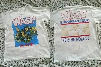 W. A. S. P Tõeline Mulle European Tour '89 N Peata T-särk