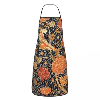 William Morris Oranž Cray Õie Kunst Rinnatüki Põlled Unisex Köök Peakokk Tekstiili Muster Tablier Köök Keetmine, Küpsetamine, Maali