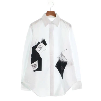 Yohji Yamamoto Meeste Liiga Särgid Jaapani Sügis Fashion Silma Prindi Läbipaistev Päevavarju Lahti Paari Ühe Karavan Tops