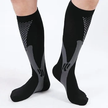 1 Paari Sport Kompressiooni Sokid Töötab Matkamine Korvpall Jalgpall Elastne Jalatsid Veenilaiendid Lihaste Toetada Parempidises