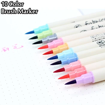 10 Värve Fabricolor Brush Pen Set Soft Tip Sm Pliiatsi Värv Brushpen Kalligraafia Finecolour Harja Tundsin Art Sm-I Kirjatarvete