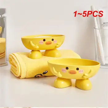 1~5TK Väike kollane part soap box vannitoa riiul cartoon paksenenud plastikust äravoolu soap box leibkonna loominguline seep omanik