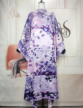 2023 Uus Mood Suvel Aafrika Kleidid Kleidid Elegantne Liiga Beach Silk Seal Kaftan Kleit Kuveit Moslemi Lady Pikk Abaya