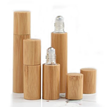 5 10ml 15ML Hot Müük Bambusest Eeterlikud Õlid Parfüümid Rull Pudel 100tk Nahahooldus Terasest Rull-Palli Viaali Klaas proovinõusse