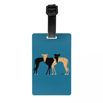 Custom Greyhound Koer Pagasi Sildi Eraelu Puutumatuse Kaitse Pea Ülejäänud Brindle Hagijas Pagasi Sildid Reisikott Sildid Kohver