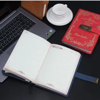 Iga päev Päevikut Raamat Õpilane Kirjatarvete Käsi Konto Vintage Codebook Sülearvuti Lukk Äri Notepad Parool Lukk Sülearvuti