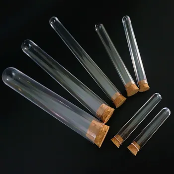 Lab läbipaistvast Plastikust Katseklaasi Kork Kork Kork ümber Alumise Laboris Või Pulm soosib Vürtsi Toru Pikkus 60mm, Et 180mm