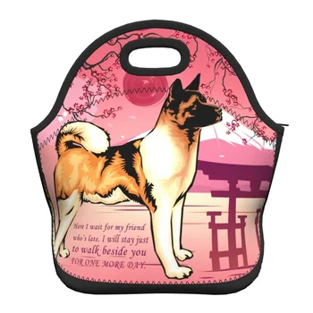 Neopreenist Jaapani Akita Koer Termiliselt Isoleeritud Lunch Bag Naiste Jaapani Inu Kutsikas Lõuna Konteiner Töö Kooli Reisi Toidu Box
