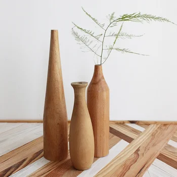 Puidust Eco-Sõbralik Vaas Lille Kokkulepe Pudel Desktop Dekoratiivsed Vaasid Praktiline Laua Kaunistused Home Decor