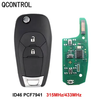 QCONTROL 2 Nuppu Kohandatud Kokkuklapitavad Flip Remote Smart Auto Võti Fob 315MHZ või 433MHZ ID46 PCF7941 Kiip Chevrolet Aveo Cruze