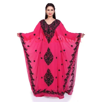 Roos Roosa Maroko Dubai Kaftane Abaya Kleit Väga Kostüüm Pikk õhtukleit Suundumused Euroopas ja Ameerikas