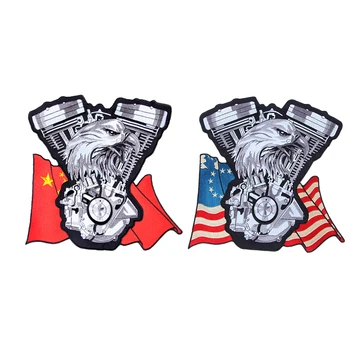 Suur Tikand Plaastrid Eagle Lipu Ameerikas Hiina Riiklik Counytry Kampsuni Jaoks Tagasi Vest Biker Punk Tarvikud Õmble