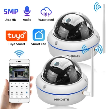 Tuya Smart 5MP IP-Kaamera, Wifi Väljas Ai Inimeste Avastada Audio Traadita Kaamera Ultra HD Öise Nägemise Infrapuna Turvalisuse CCTV Cam