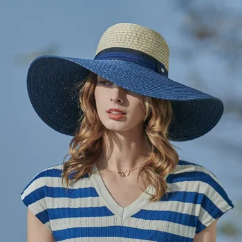 Uus Euroopa ja Ameerika Naised on Suvel Päikesevarju ja UV-Kaitse Beach Müts Laia Räästa ja Värvi Sobitamise Kalamees Müts