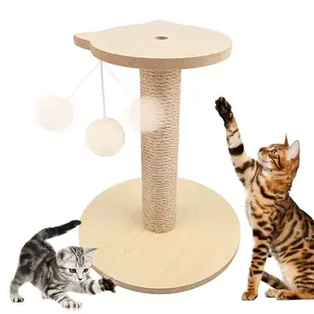 Väikese suurusega Puidust Kass Torni Naturaalne Sisal Kass Puu Multi-funktsionaalne Jälgida Interaktiivse Kassi Mänguasi Kass Teaser Kinni Kassipoeg Mänguasjad